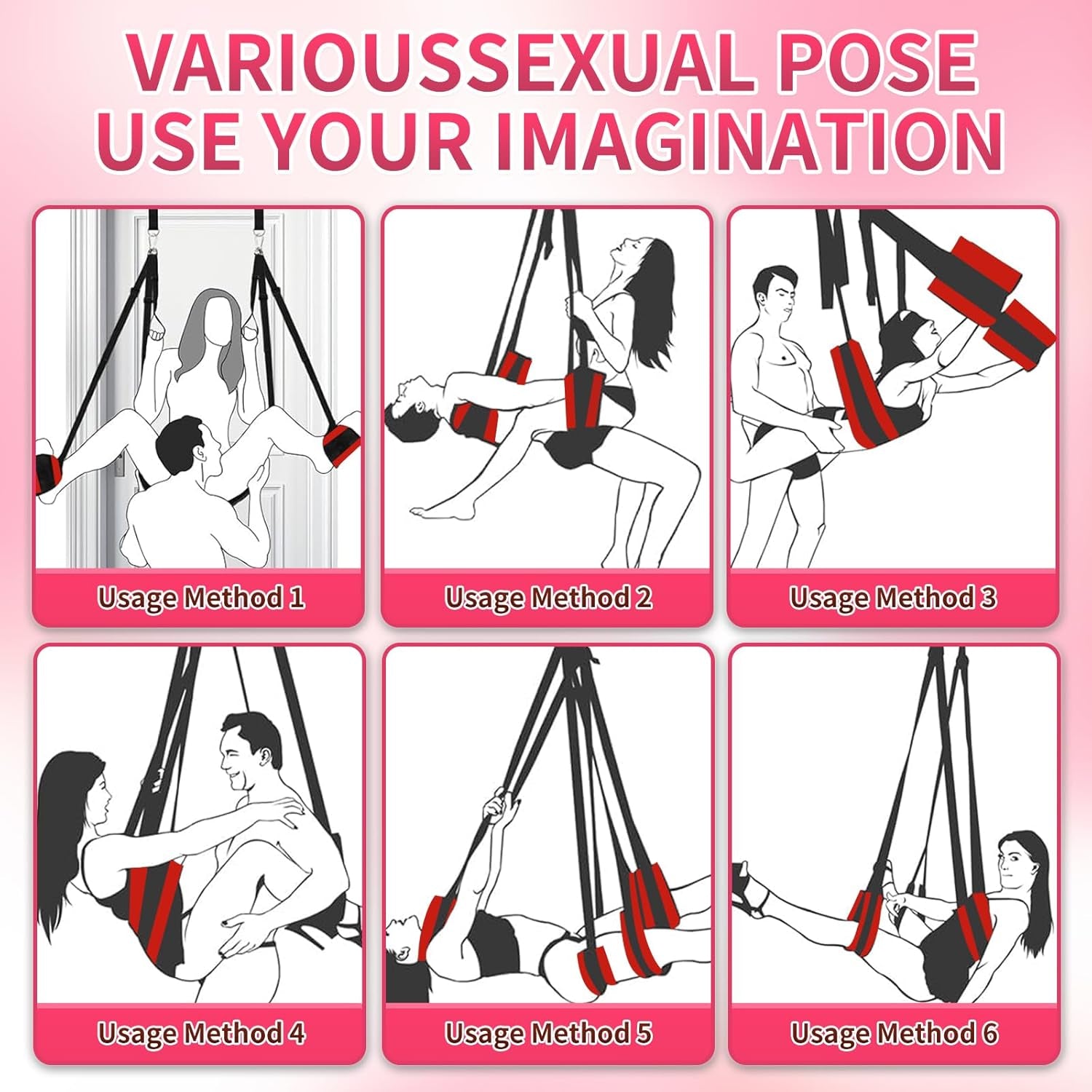 LunarisX Door Sex Swing Adjustable 300lb Support Harness