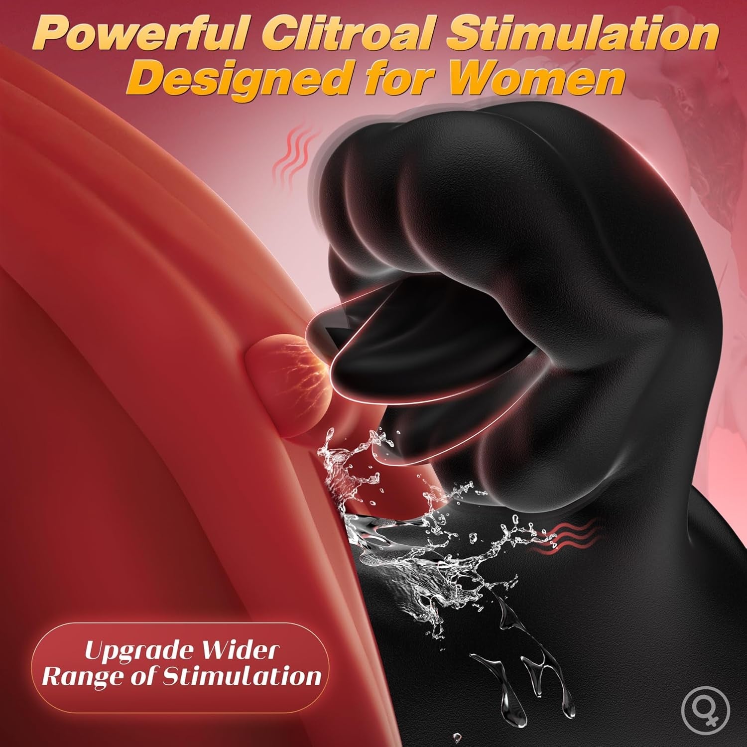 TongueShock Vibrating Cock Sleeve with Clit Stimulator