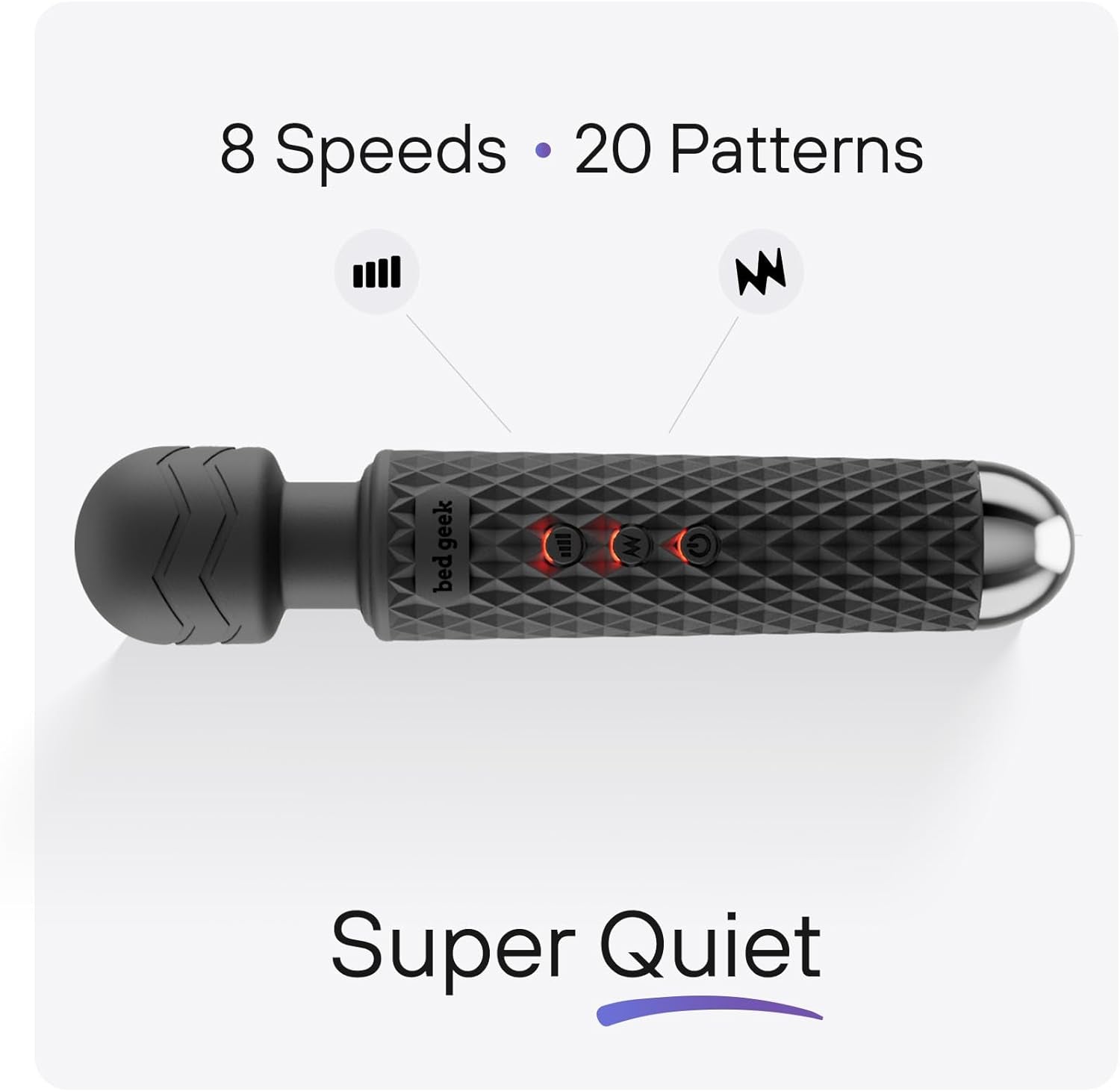 ObsidianPrism Wand Vibrator 20 Patterns 8 Speeds Waterproof