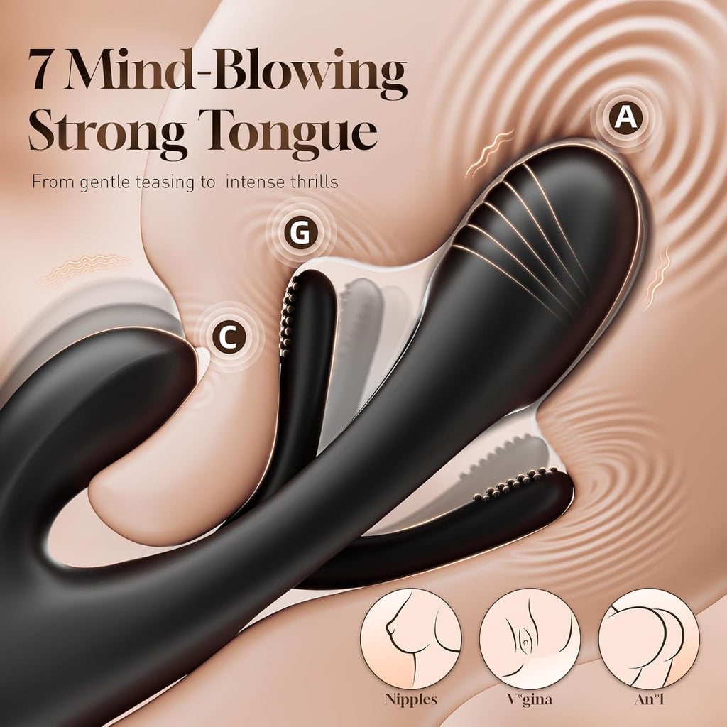 NoirPulse Rabbit Vibrator 14 Modes Flapping Waterproof