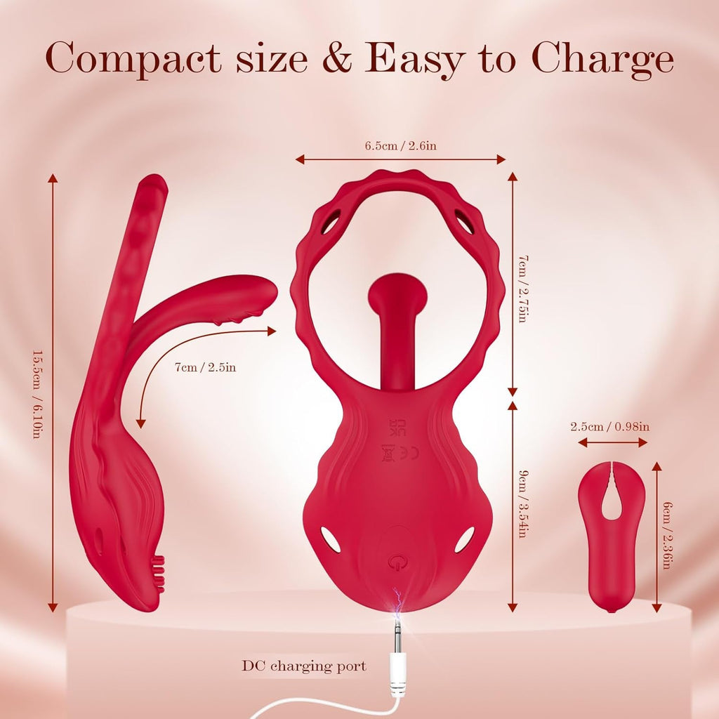 TriLink 3-in-1 Remote Nipple Clamps & Couples Ring Vibrator Set