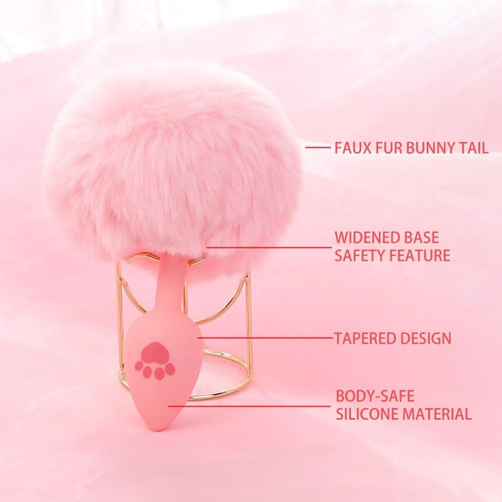 BlushBunny Pink Bunny Tail Silicone Butt Plug