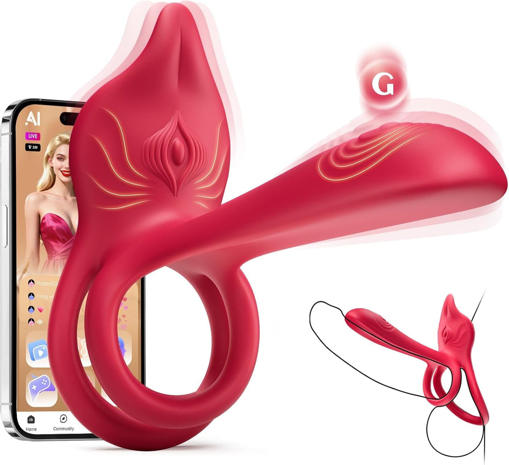 RoseSyncX Rose Vibrating Cock Ring G-Spot Clit Stimulator