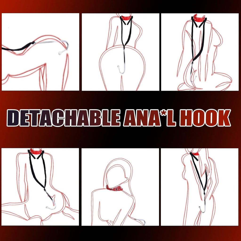 SteelLeash Anal Hook Collar Leash BDSM Kit