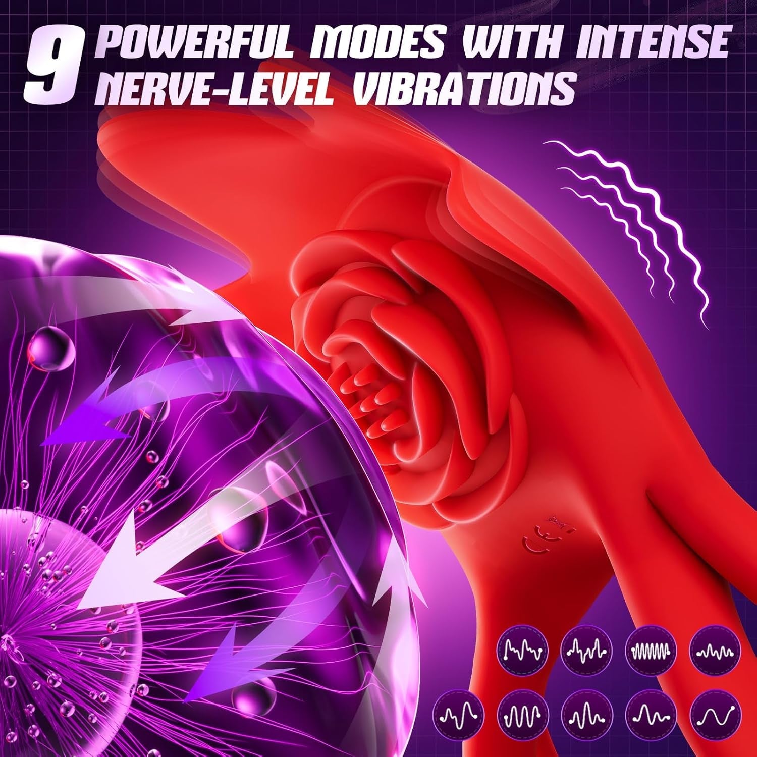 PetalSync Rose AI Cock Ring Clit Stimulator App Control 9 Modes