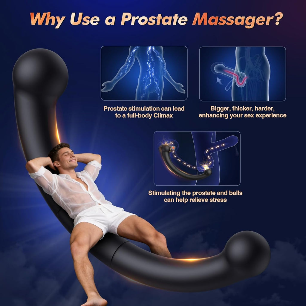 DualCurve Dual-Ended Prostate Massager 10 Modes Silicone