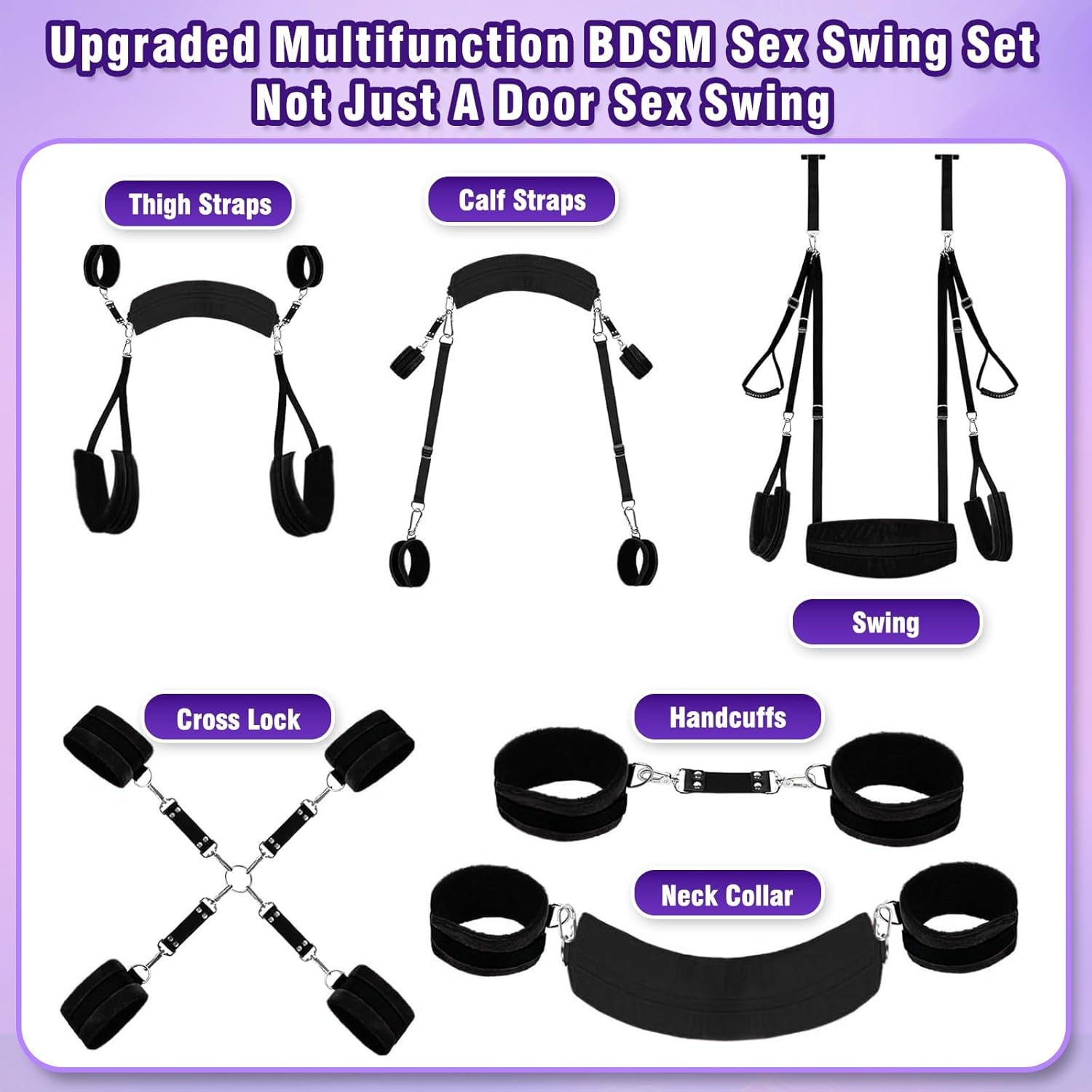 NoctyraX 2-in-1 Door Sex Swing Restraint Kit