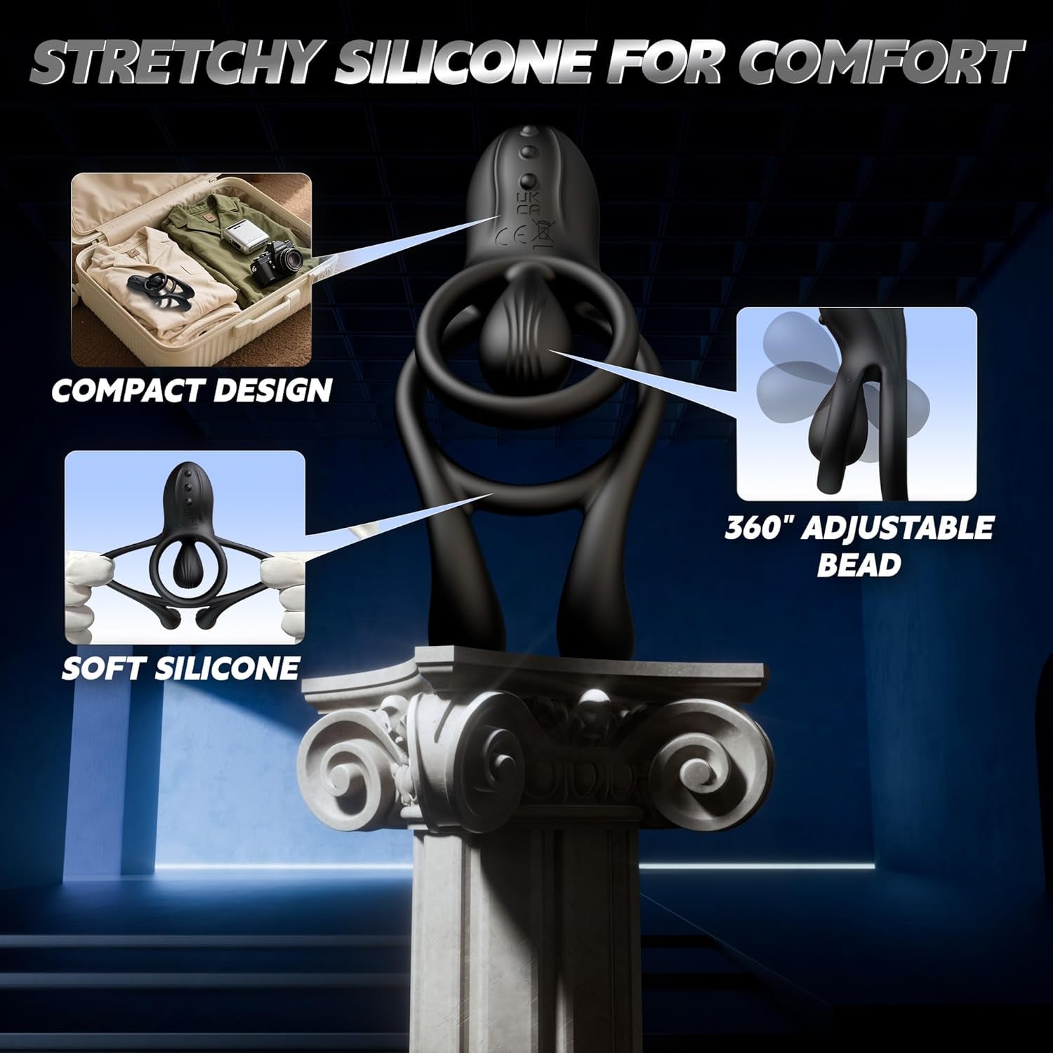 TriPulseX 3 Motor Cock Ring Clit Perineum Stimulator Remote