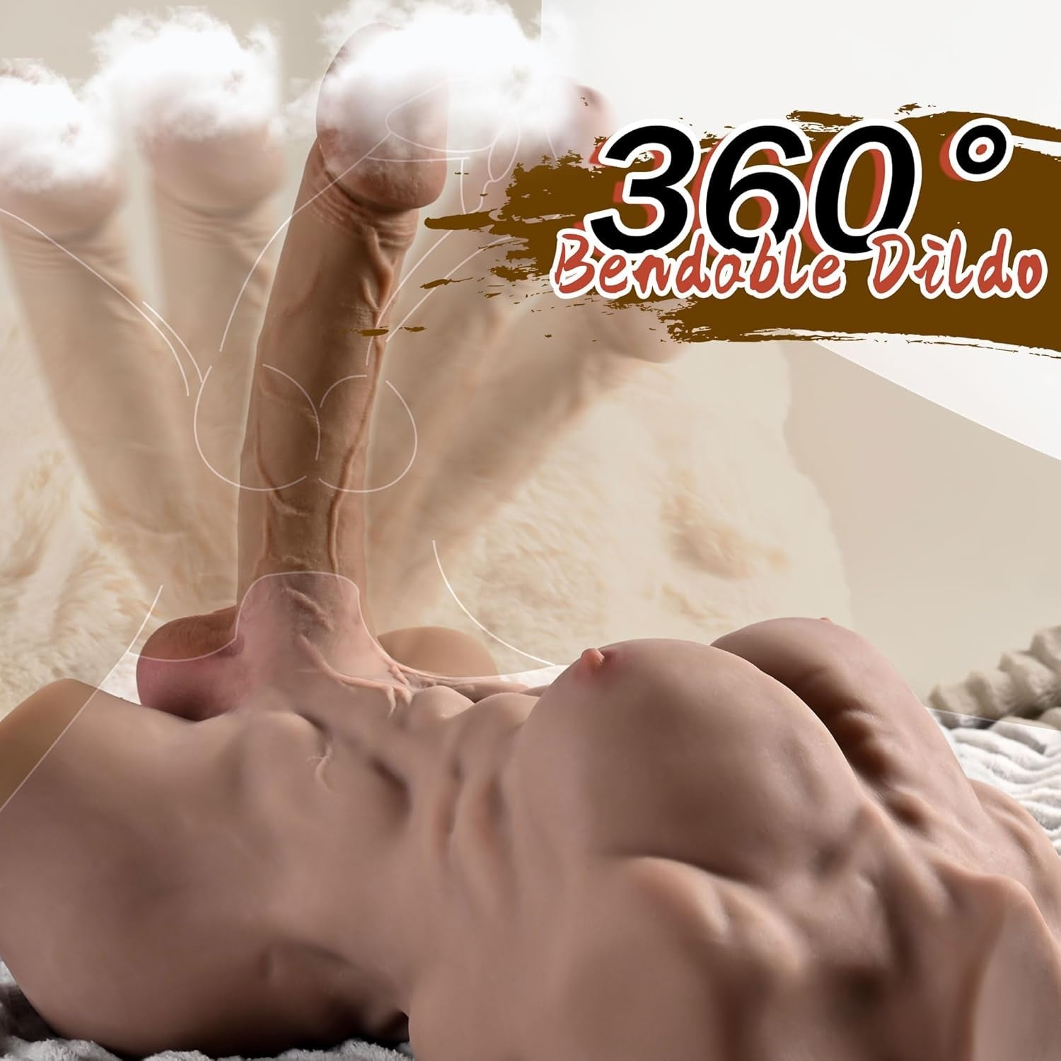 IronVibe Male Sex Doll Torso 7.8in Dildo 8.3LB