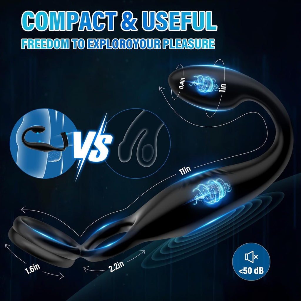 CorePulseX Prostate Massager Cock Ring 10 Modes Remote Silicone