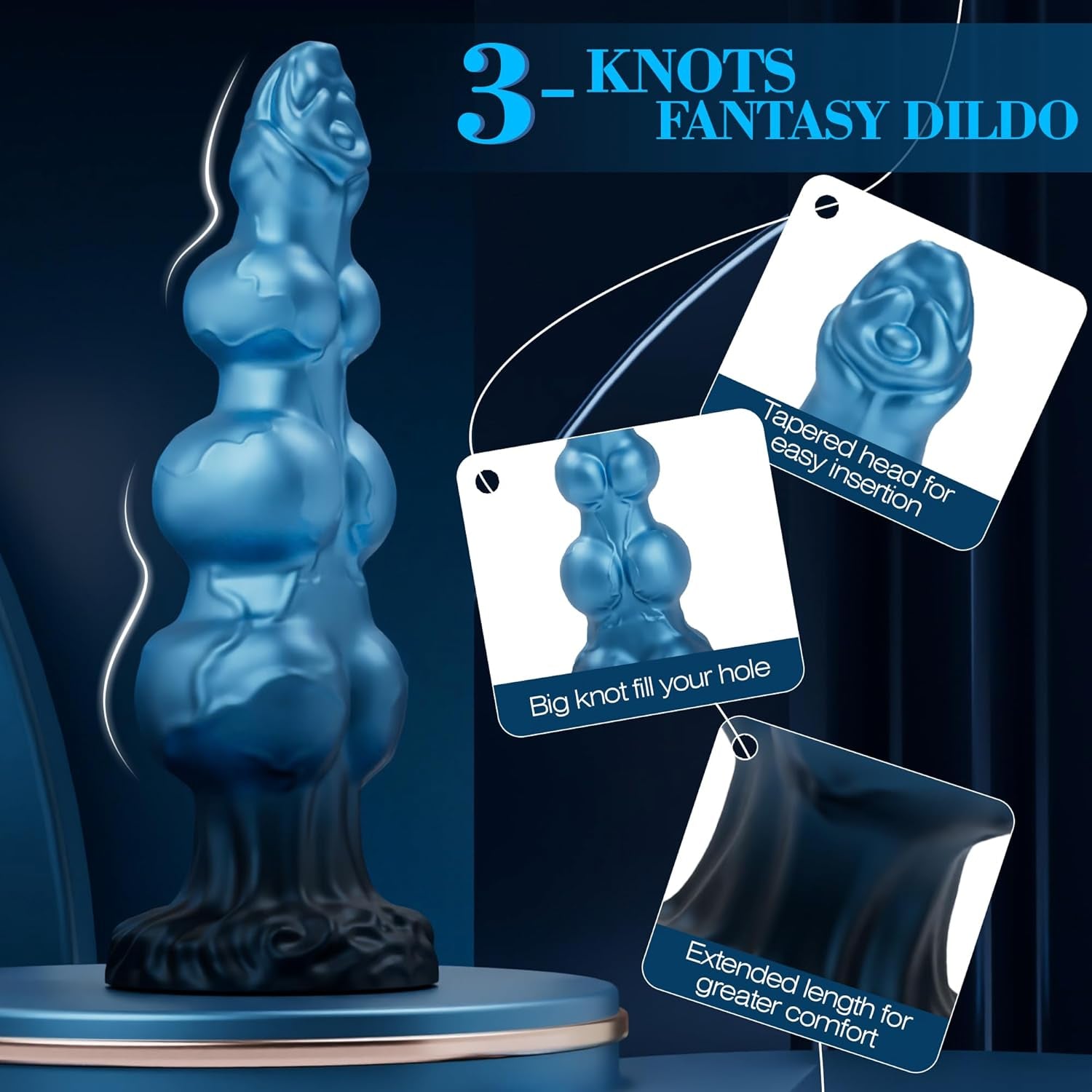 TripleKnot 9.6” Fantasy Knot Dildo Silicone Suction Cup