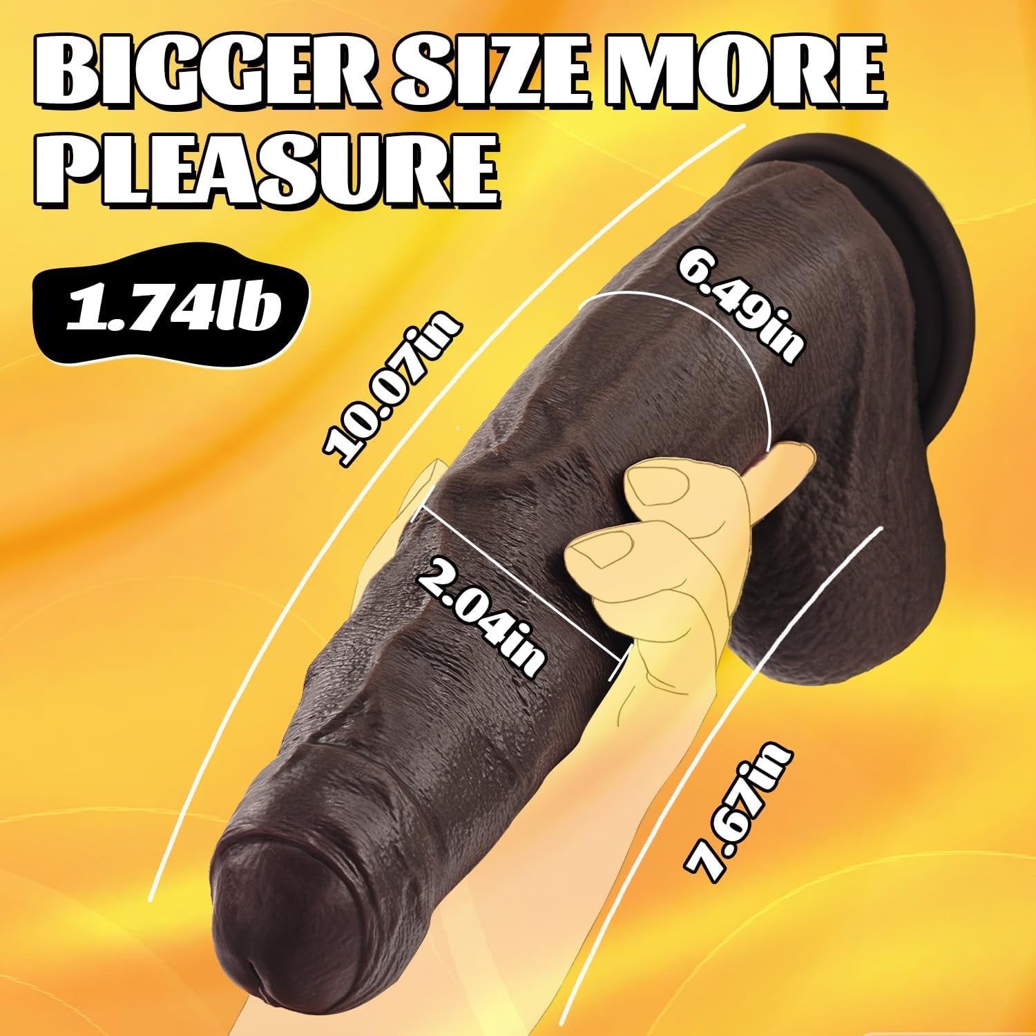 EbonyTitanX 10” Ebony Realistic Dildo Dual Density Suction Cup