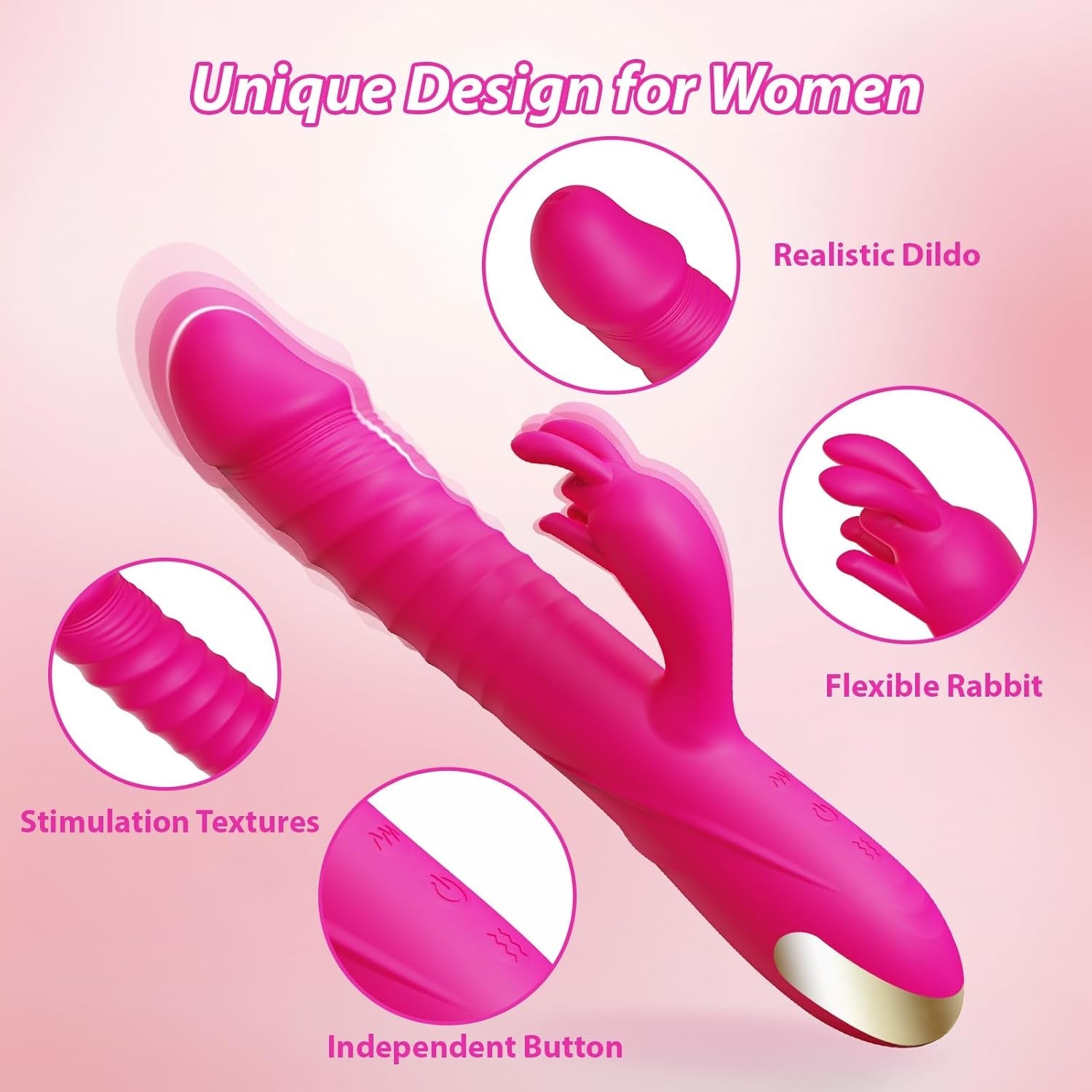 CoreThrust Thrusting Rabbit Vibrator 3 Thrust 10 Modes Silicone