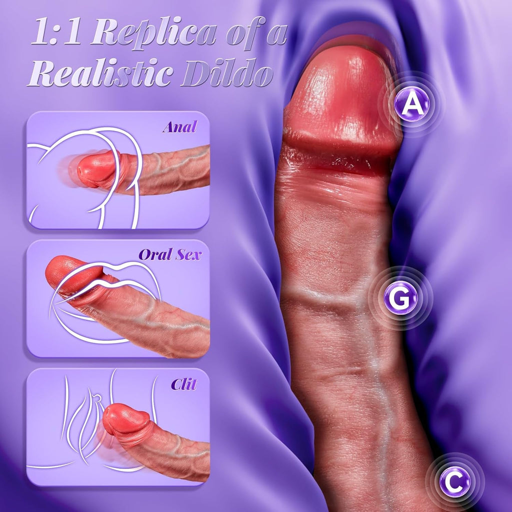 FlexoraY AI Thrusting Dildo Vibrator App Control 9 Modes