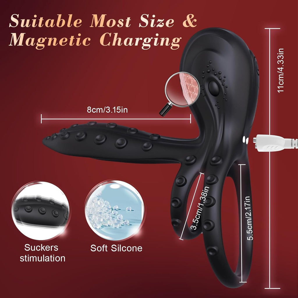 TentraPulse Tentacle Cock Ring Clit Stimulator 10 Modes