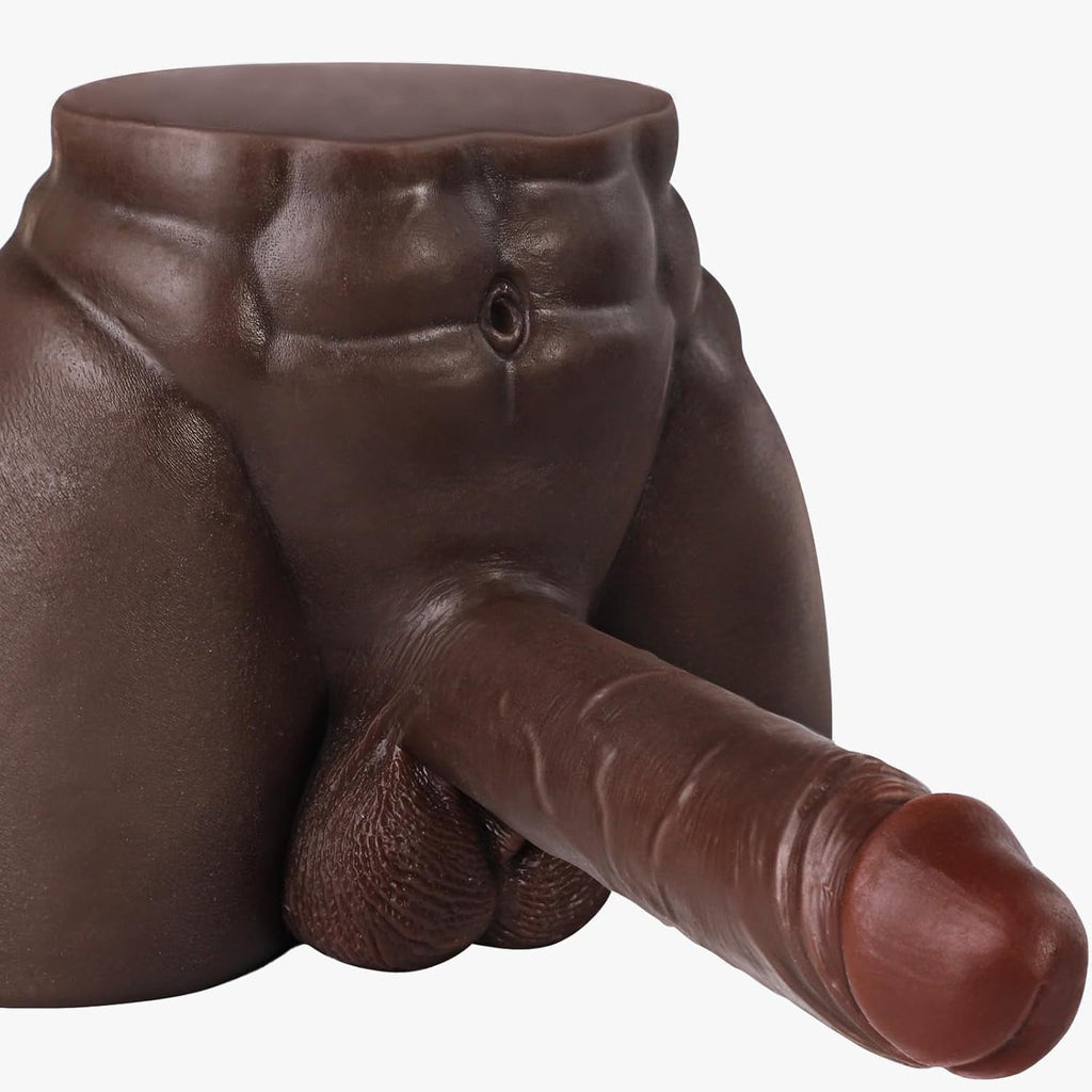 OnyxFlex Black Male Sex Doll Torso 7.8in Dildo 8LB