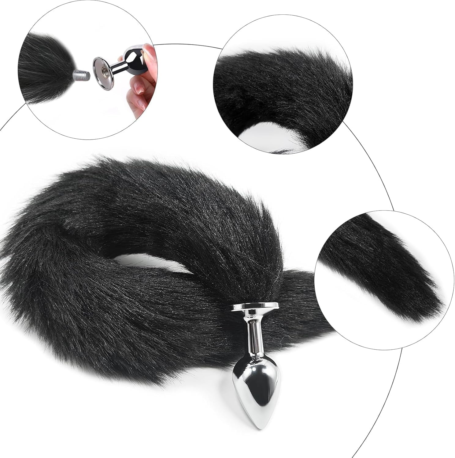 VixenForge Fox Tail Anal Plug Kit 2 Steel Plugs Trainer