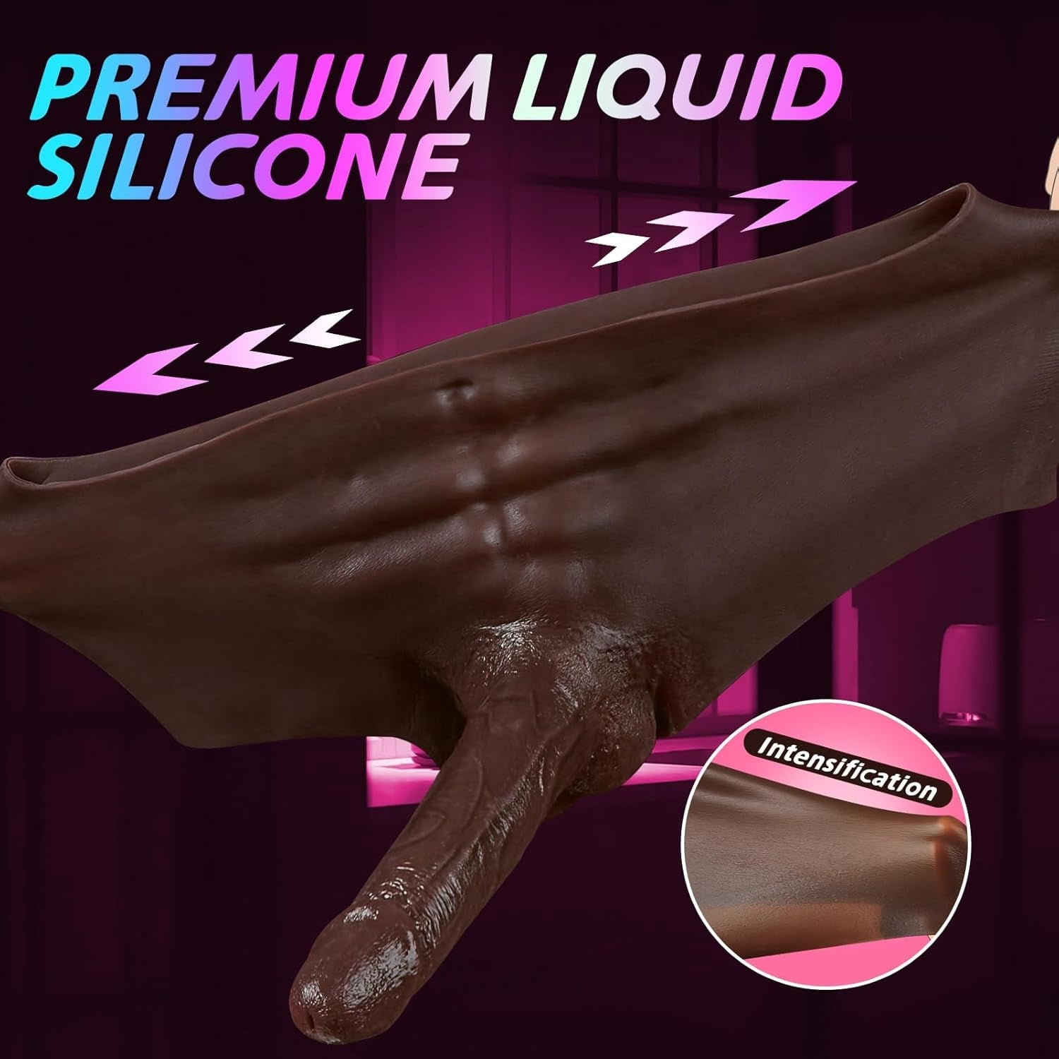 NoirFlex Ebony Strapless Dildo Panty 7.3 Inch