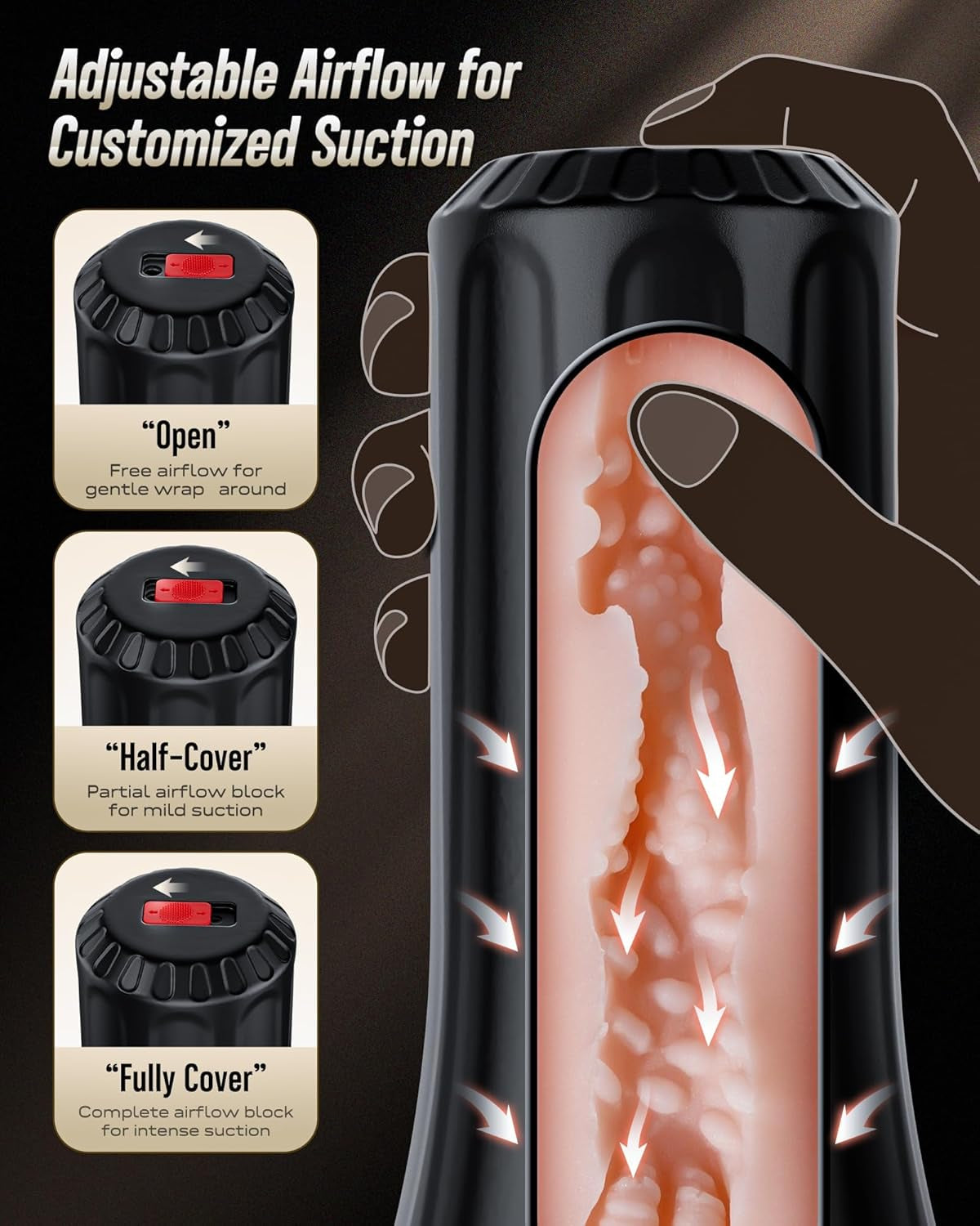 DuoGrip Dual Sleeve Pocket Pussy 7.5" Manual Stroker