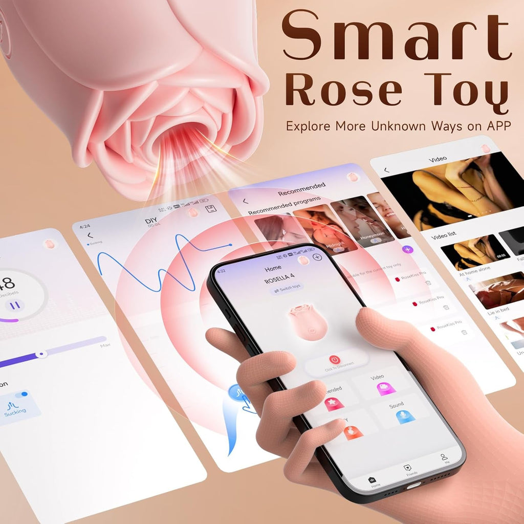 LunaraSync Rose Clit Sucker 10 Modes App Control Waterproof