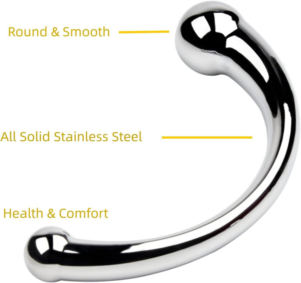 SteelCurve Metal Double-Ended G-Spot Prostate Massager Wand