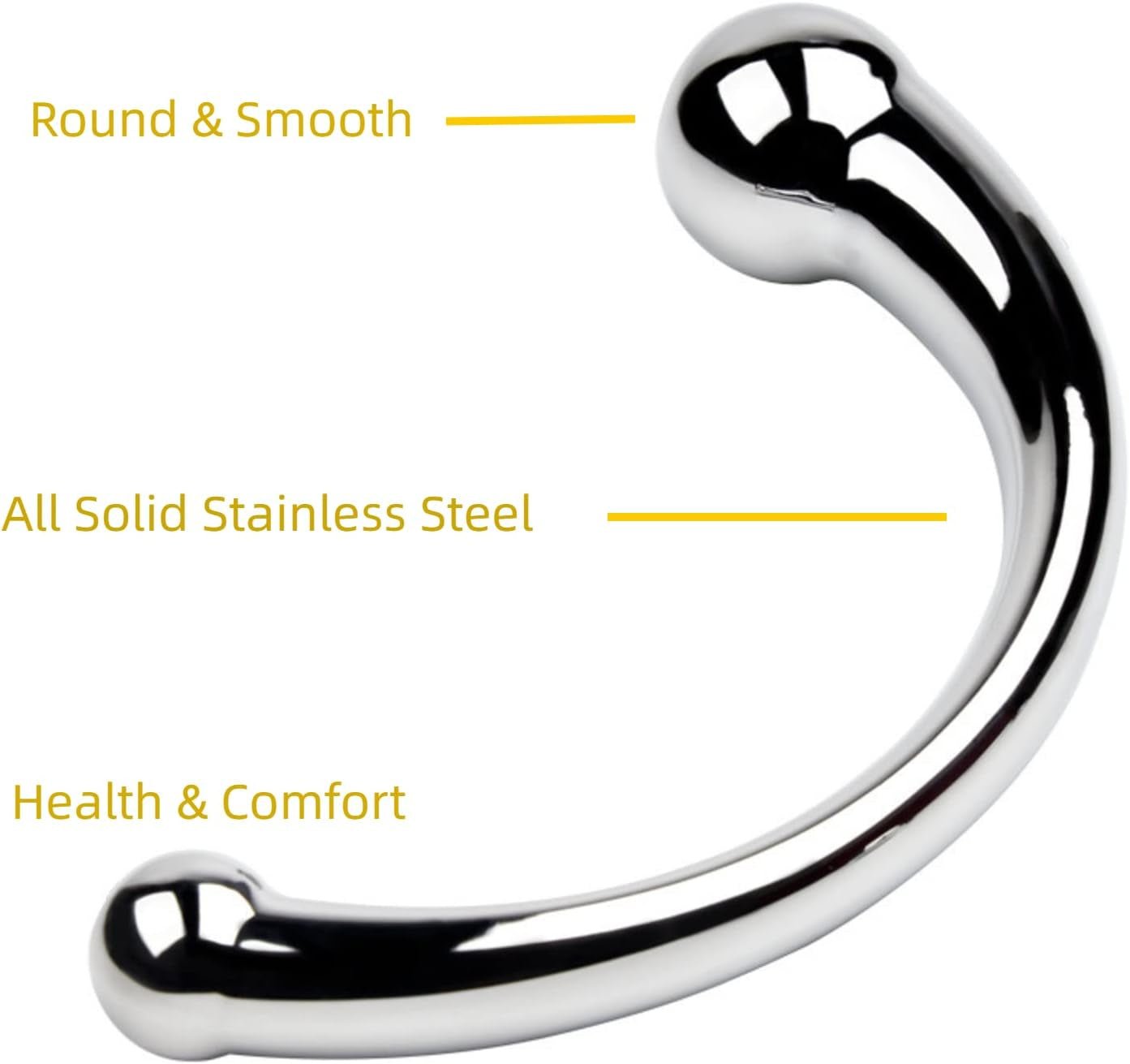 SteelCurve Metal Double-Ended G-Spot Prostate Massager Wand
