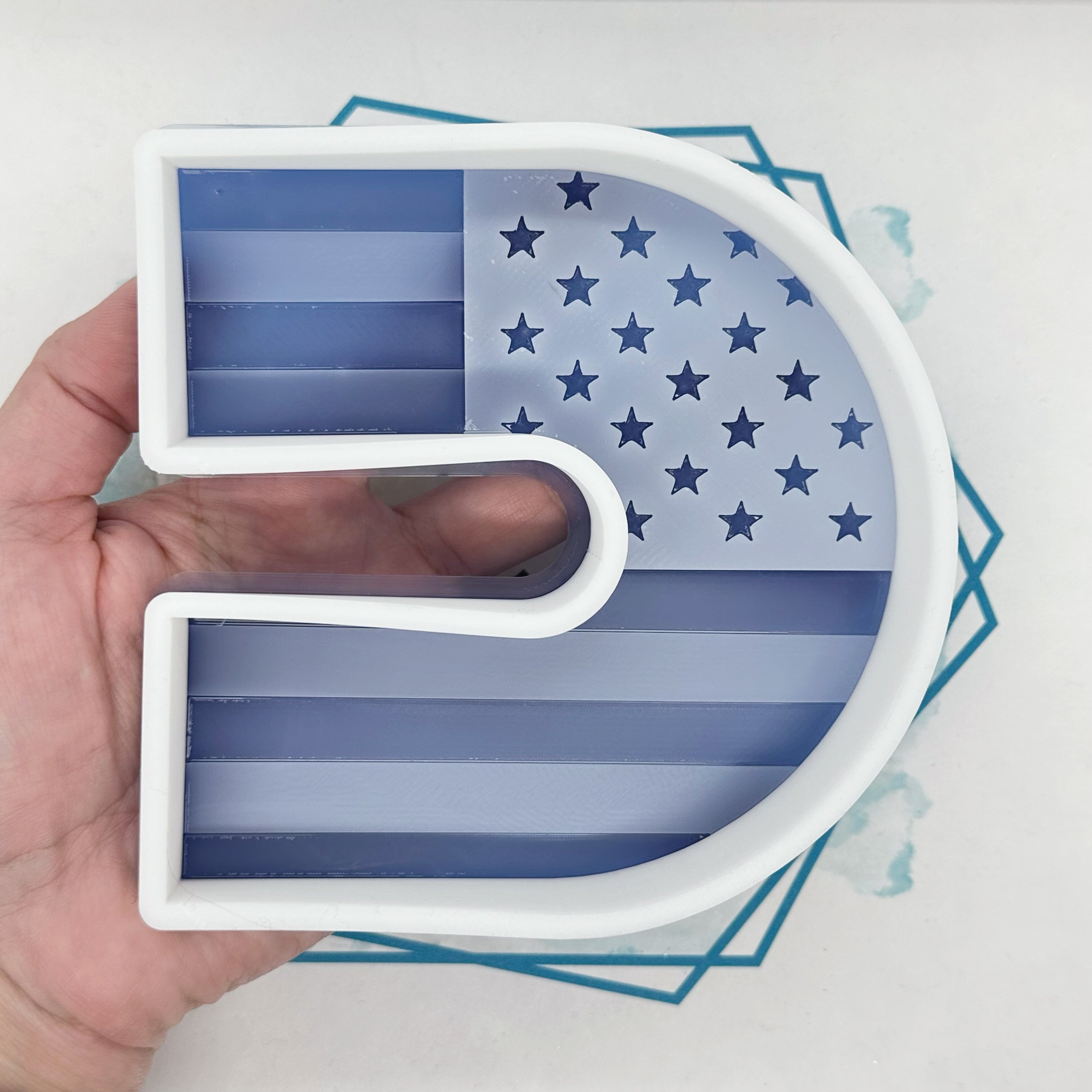 C with Flag Freshie Mold