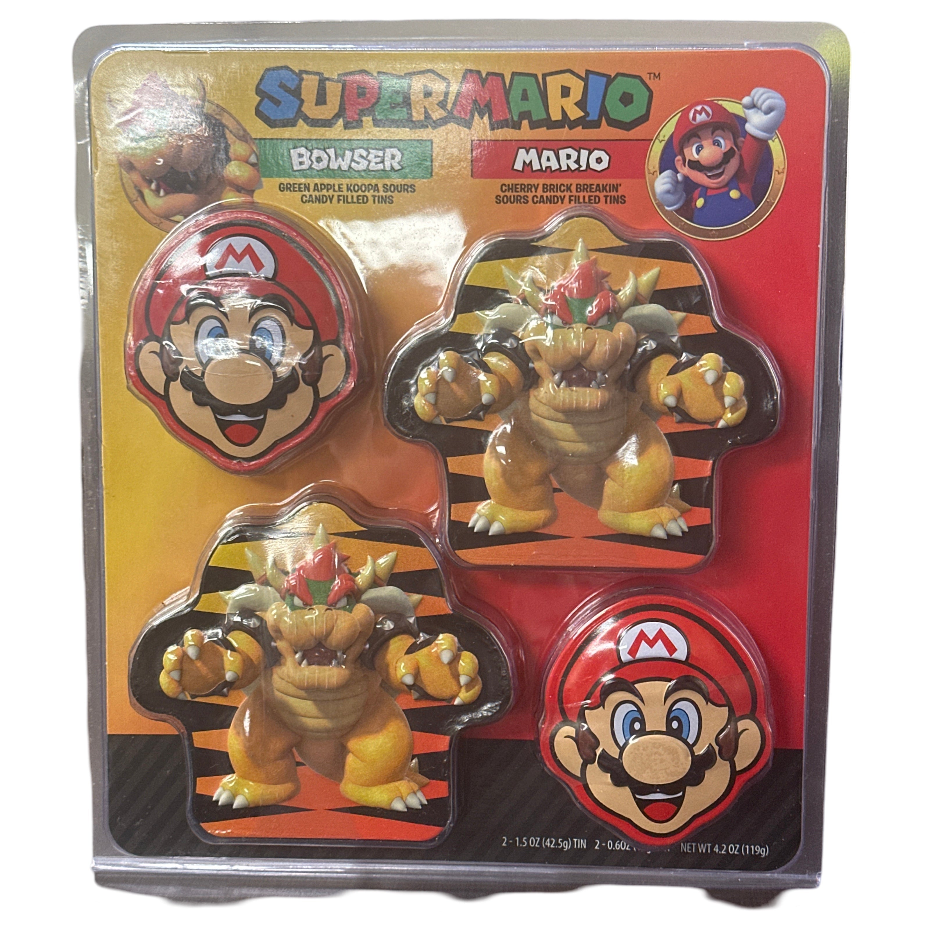 Colección de latas de caramelos de Super Mario y Bowser