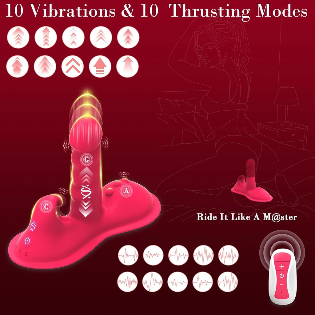 RideQueen Sit & Ride Thrusting Dildo with Remote