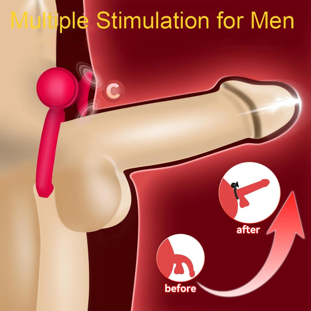 CrimsonPetal Red Cock Ring Bullet Vibrator Clit Stimulator