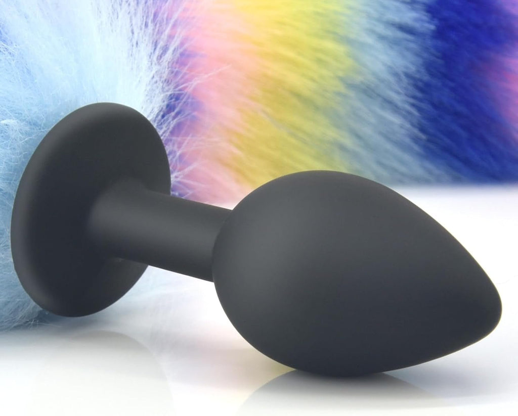 CandyFox Black Silicone Fox Tail Plug Colorful 15.7"