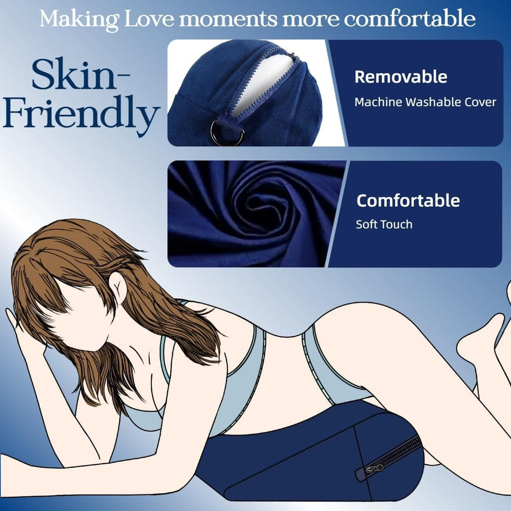 AzureBond Blue Foam Positioning Wedge Pillow with Handcuffs