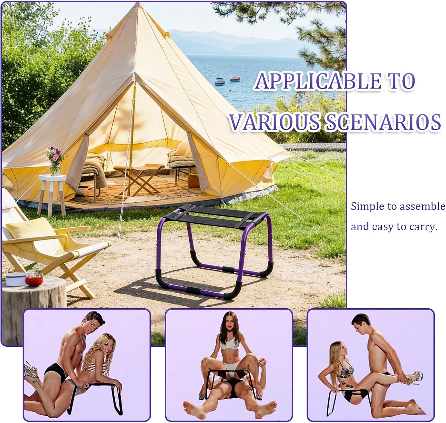 VioletForce XL Heavy Duty Sex Chair 800LB Foldable
