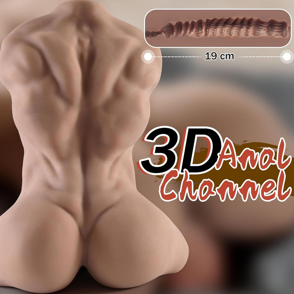 IronVibe Male Sex Doll Torso 7.8in Dildo 8.3LB