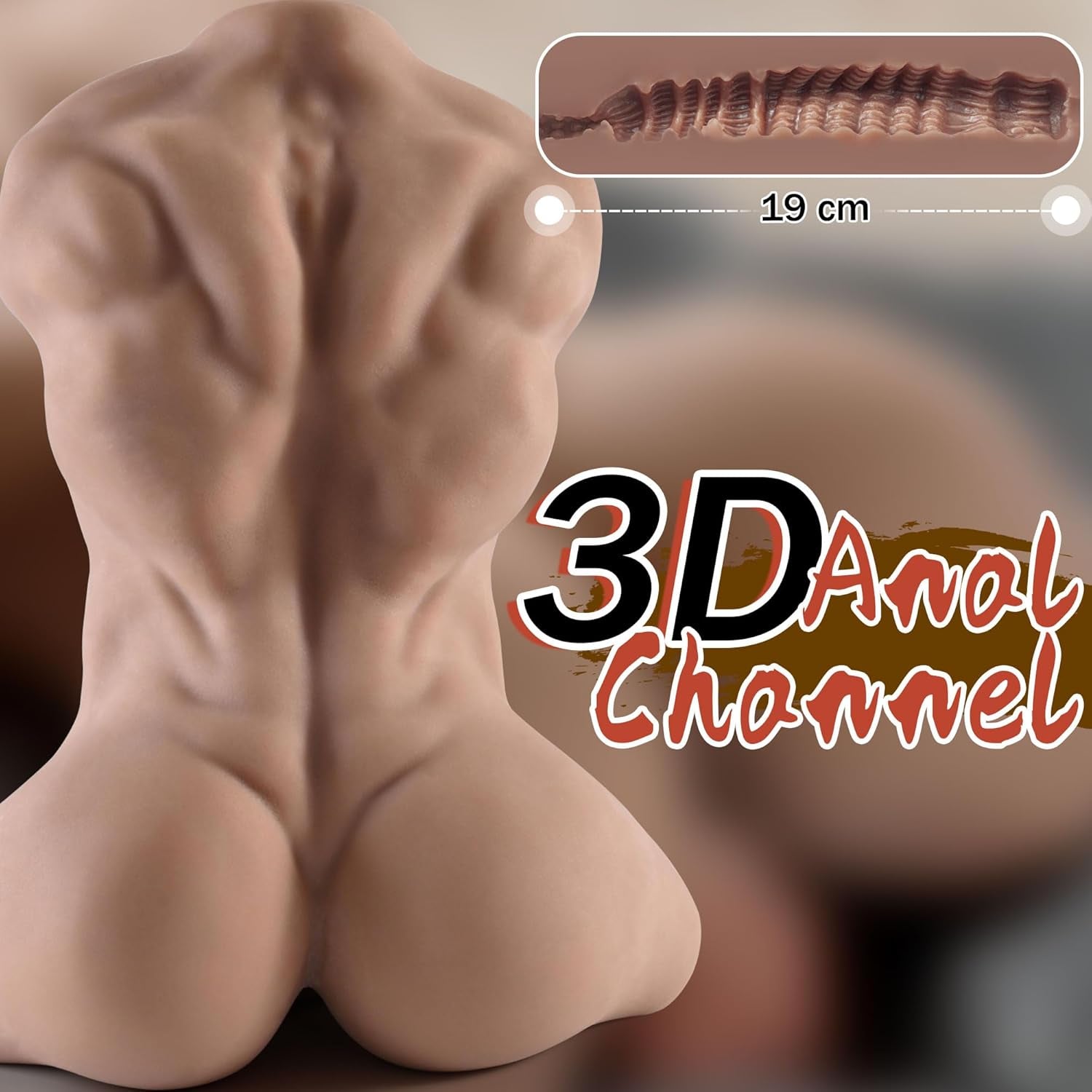IronVibe Male Sex Doll Torso 7.8in Dildo 8.3LB