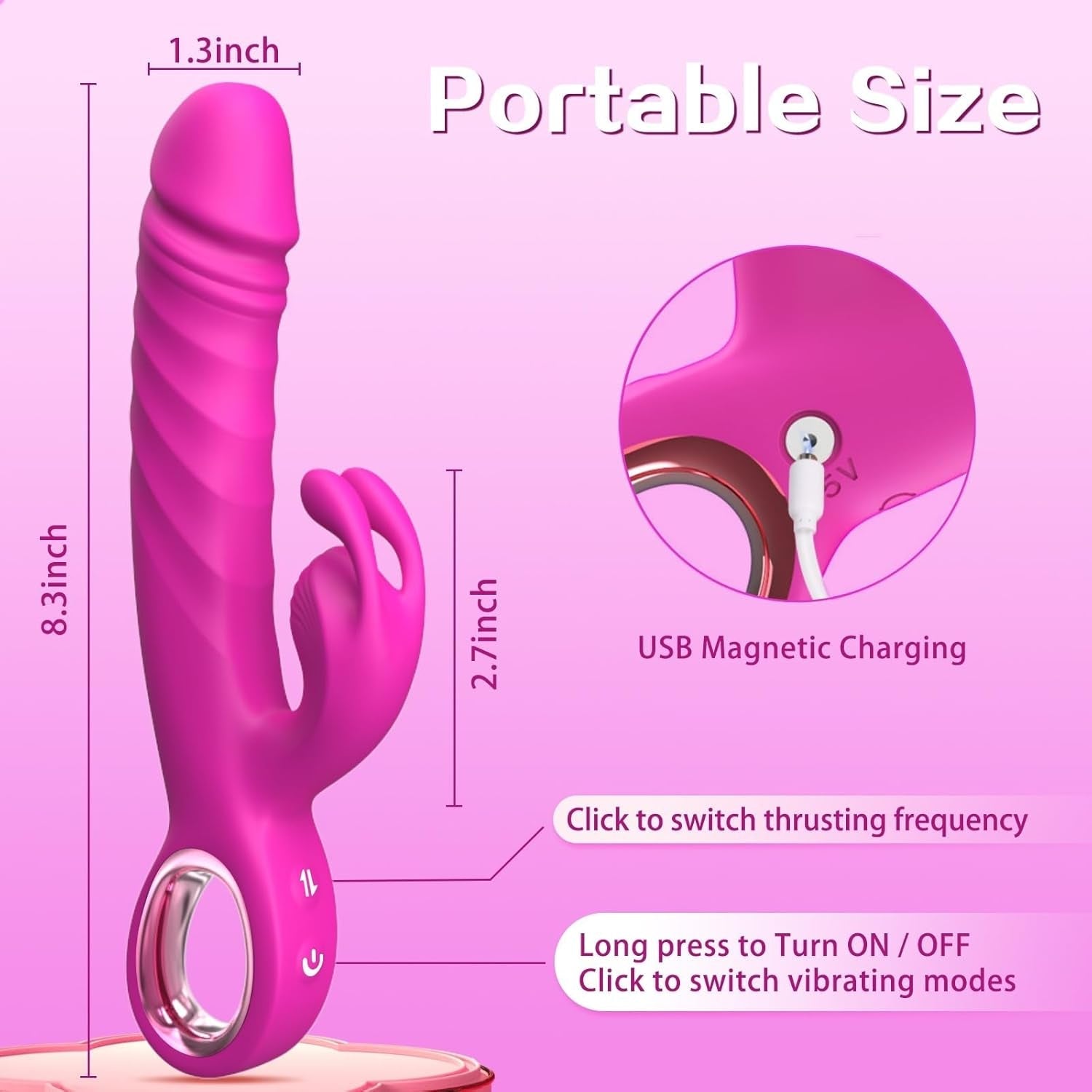 RoseCore Premium Rabbit Thruster 7 Thrust 7 Modes Silicone