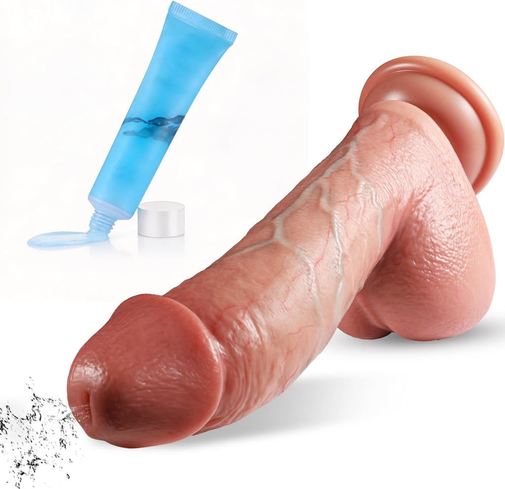 CoreJet 8” Squirting Silicone Dildo Suction Cup G-Spot