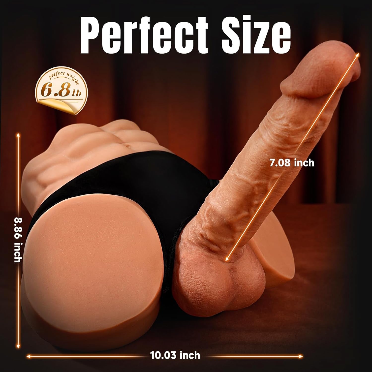 ApexShift Male Sex Doll Torso 7in Dildo 6.8LB