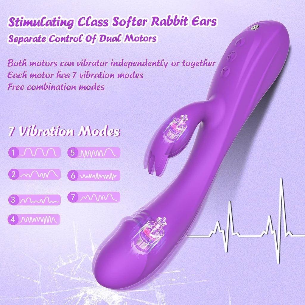 VantaWave Rabbit Vibrator 49 Modes Dual Motor Waterproof