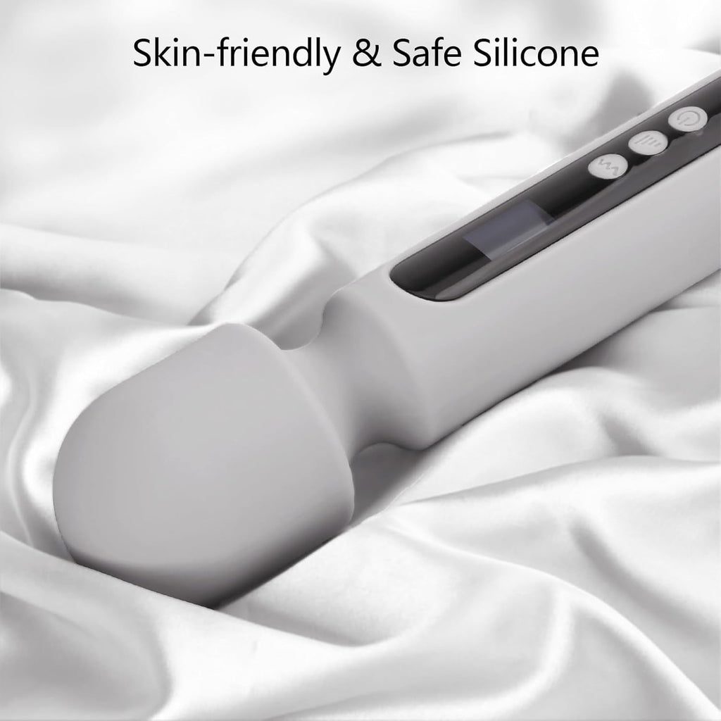 SteelAura 12" Wand Vibrator LCD Display 10 Modes Waterproof