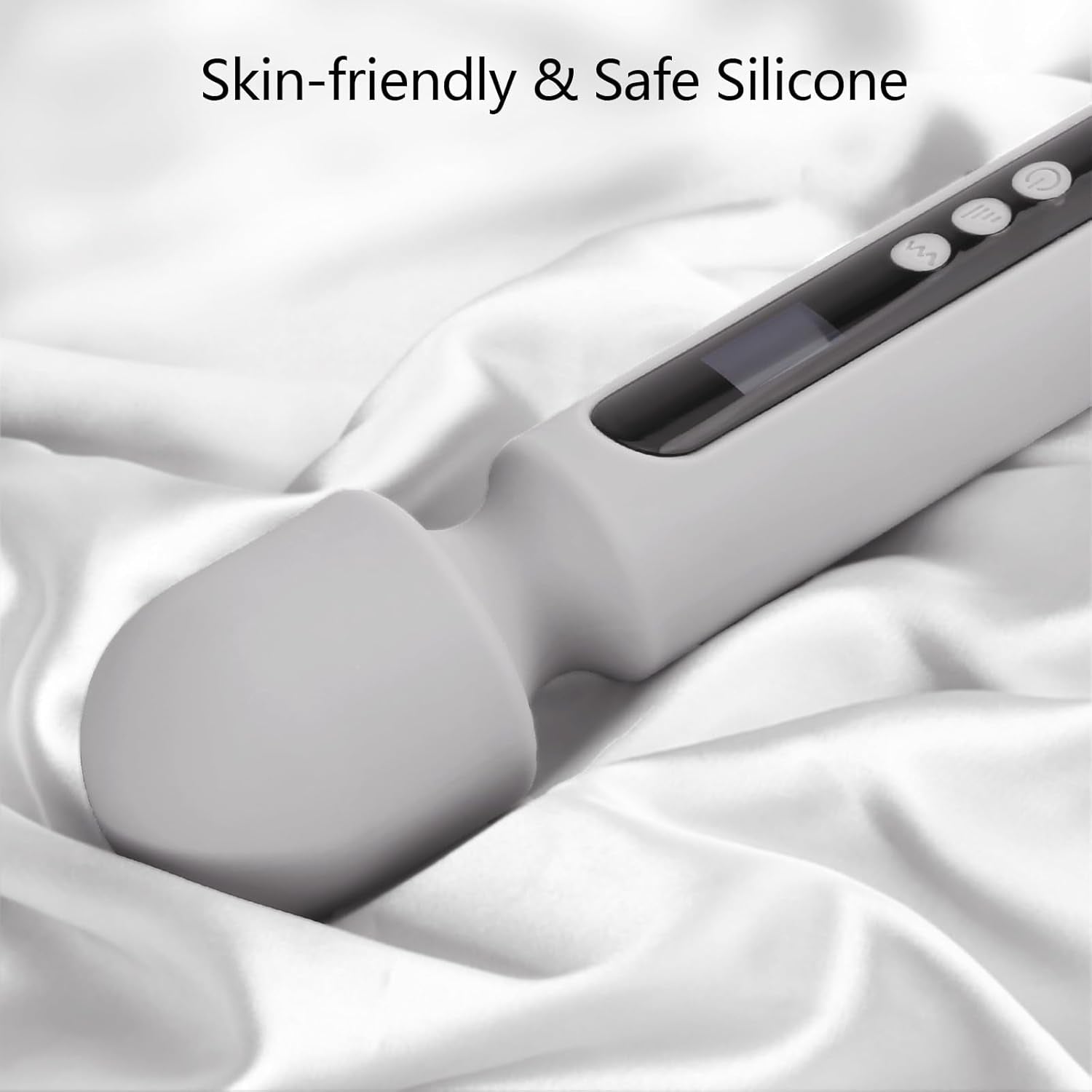 SteelAura 12" Wand Vibrator LCD Display 10 Modes Waterproof