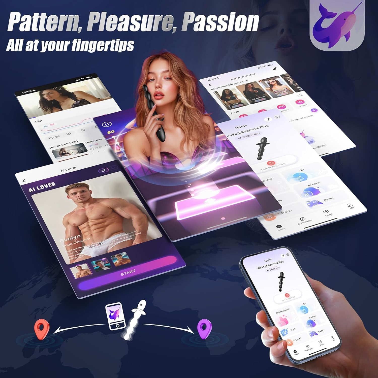 CurveSync App-Controlled Anal Beads Prostate Vibrator