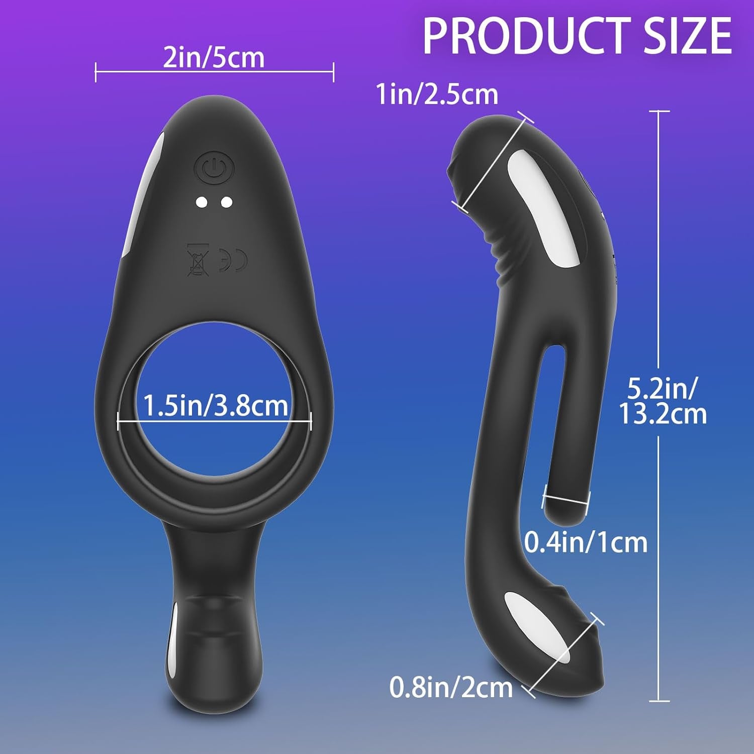 ApexSync Vibrating Cock Ring Dual Silicone Clit Stimulator