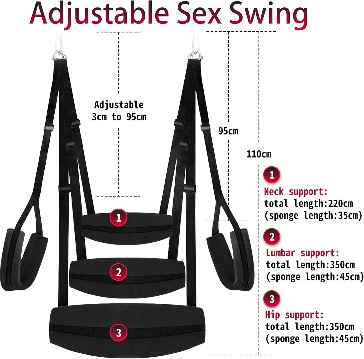 AeroBond Heavy Duty Sex Swing 350lb Adjustable