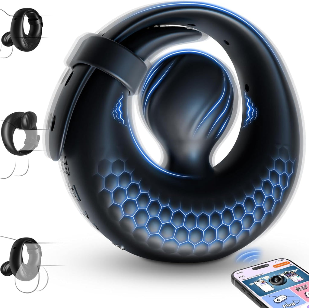 OrbixControl Adjustable Cock Ring Clit Stimulator App 10 Modes