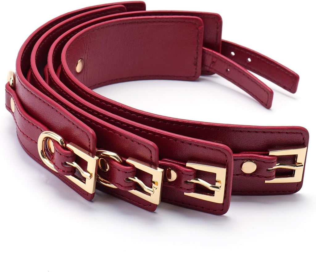 CrimsonVelvet Wine Red Spreader Bar with Furry Cuffs