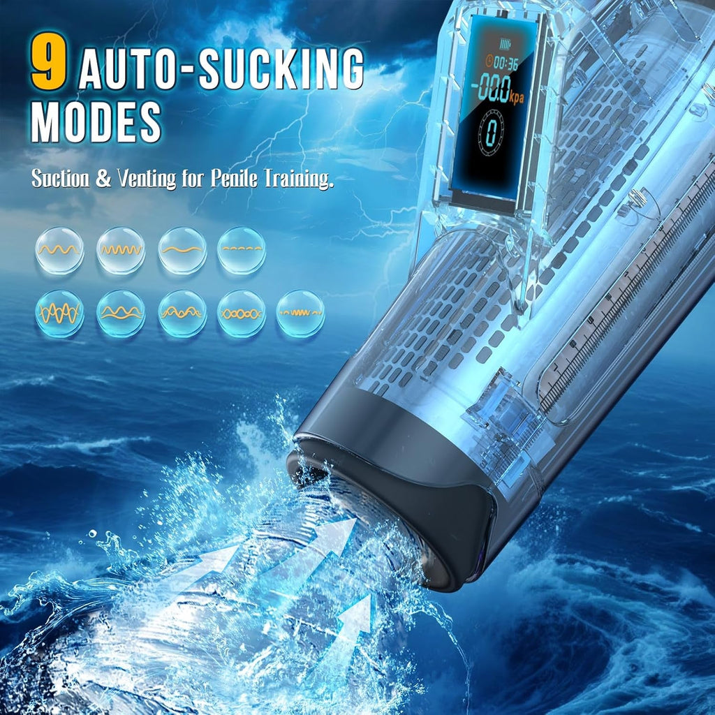 AquaPulse Penis Pump 9 Modes Waterproof Trainer