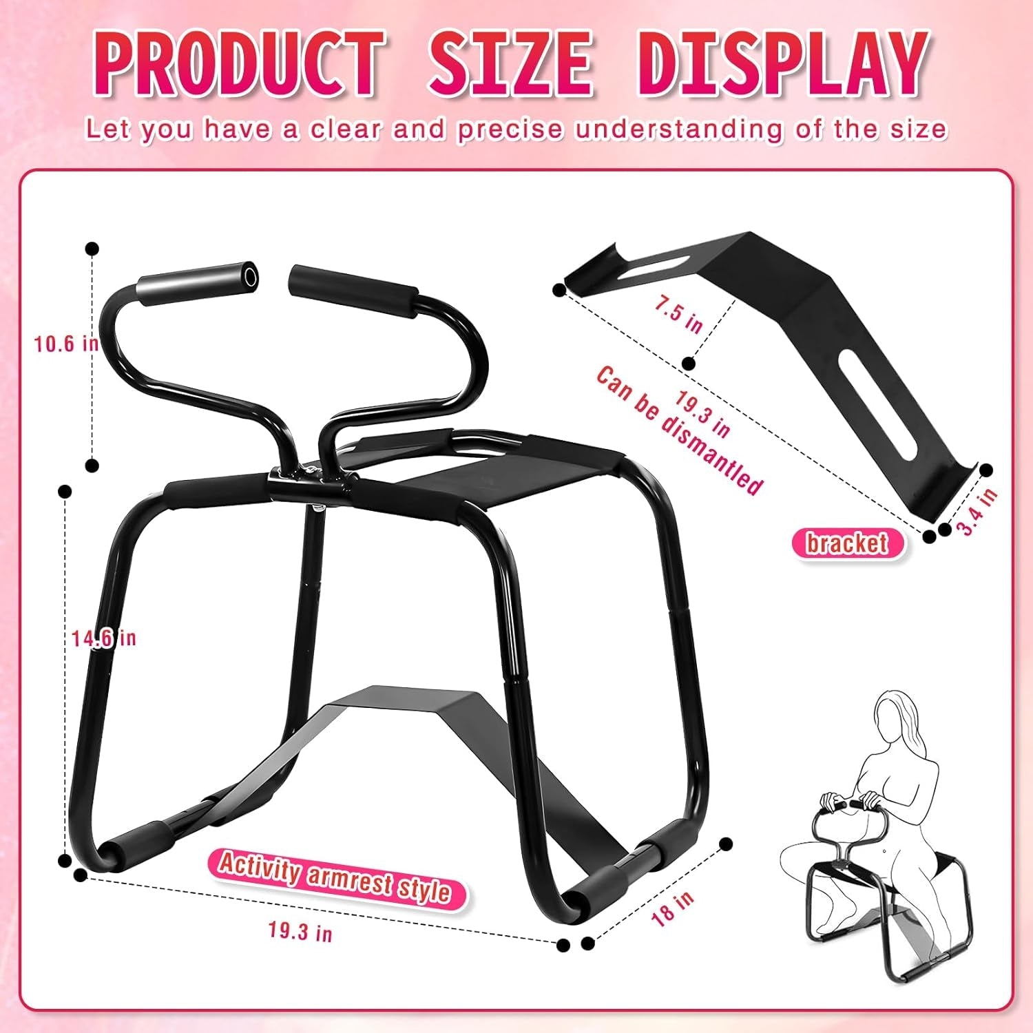 ControlBounce Adjustable Bouncing Sex Chair with Handrail