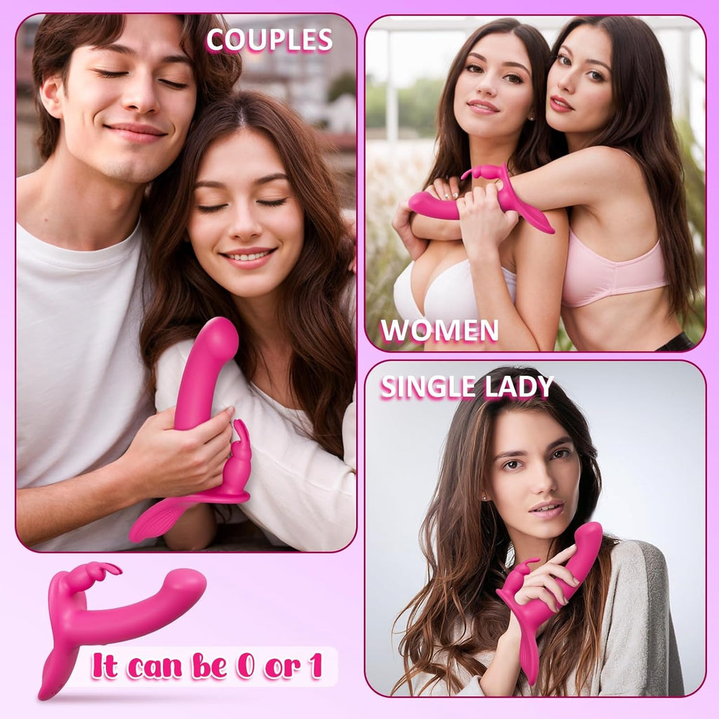 VibeSync Remote Control Strapless Rabbit Dildo