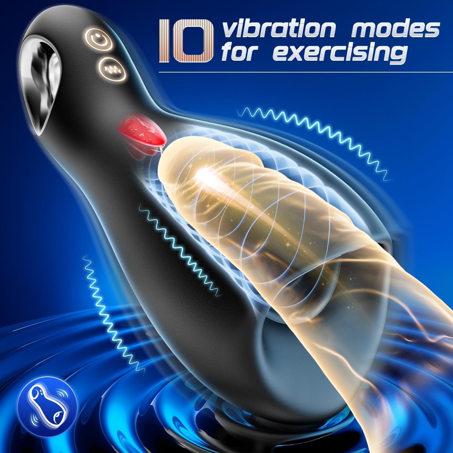 LickPulse Tongue Vibrator Male Masturbator 10 Modes